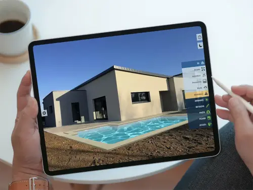Simulación de piscina 3D en iPad